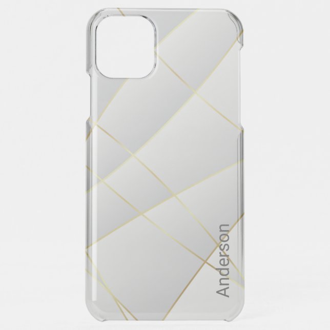 Modern Eligant Retro Line Monogram Uncommon iPhone Case (Back)