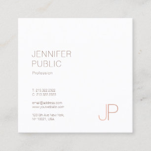Modern Elite Design Elegant Monogram Plain Luxury Square Business Card