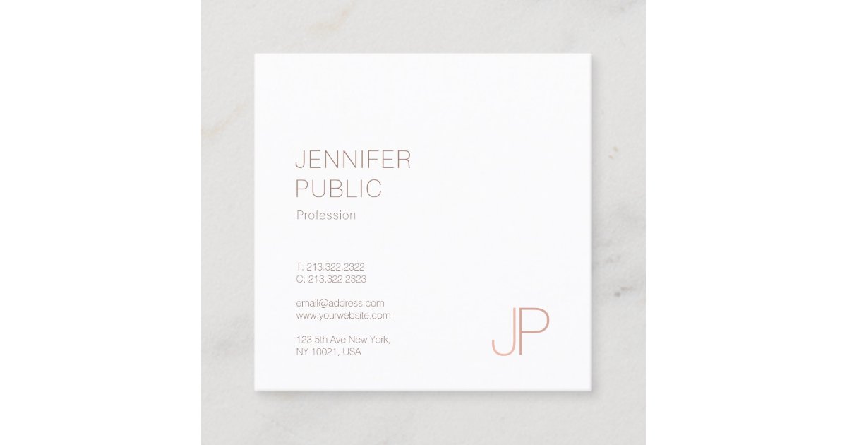 Modern Elite Design Elegant Monogram Plain Luxury Square Business Card ...