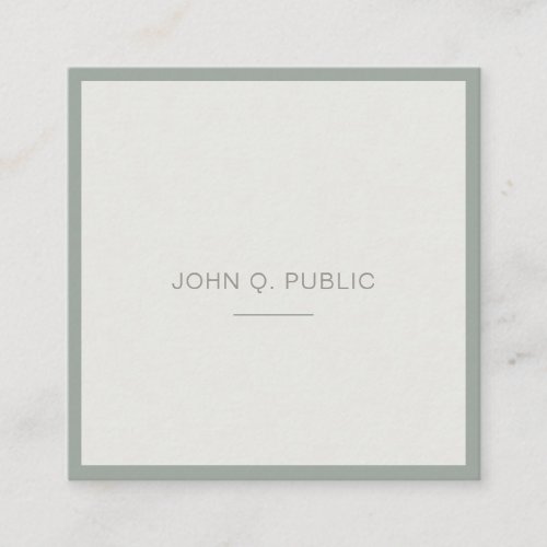 Modern Elite Simple Design Elegant Green Template Square Business Card