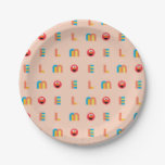 Modern Elmo Pattern Paper Plates