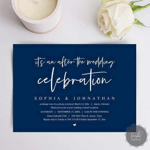 Modern Elopement After the wedding celebration Invitation