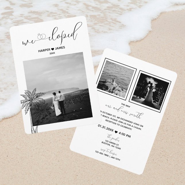 Modern Elopement Reception Invite | Beach Wedding (Creator Uploaded)