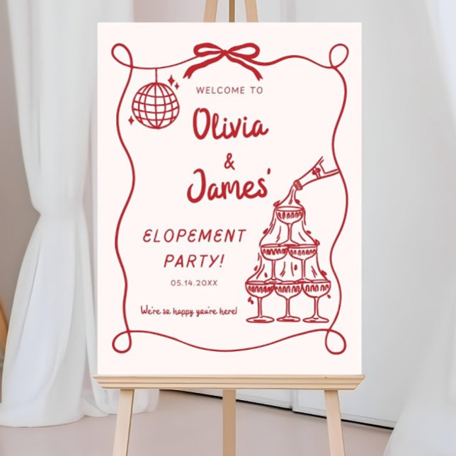 Modern Elopement Welcome Sign Template, Whimsical  (Creator Uploaded)