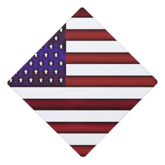 Modern Embossed American Flag Graduation Cap Topper