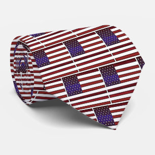 Modern Embossed American Flag Neck Tie