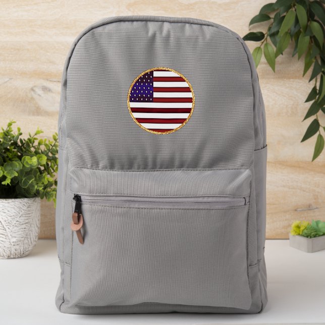 Modern Embossed American Flag Patch (On Backpack)