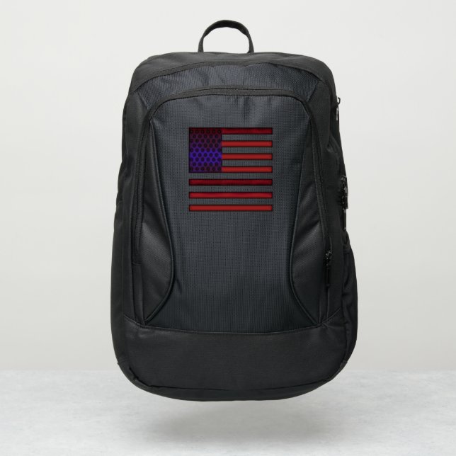Modern Embossed American Flag Port Authority® Backpack (Front)