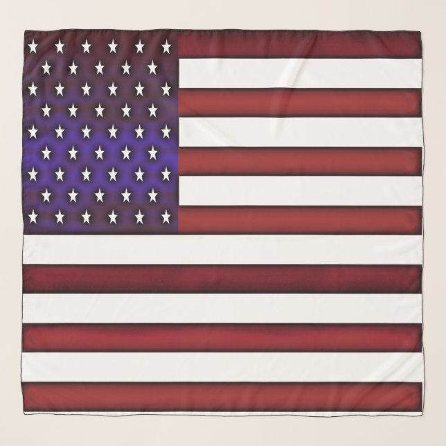 Modern Embossed American Flag Scarf (Front)