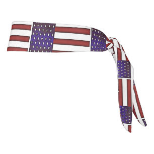 Modern Embossed American Flag Tie Headband