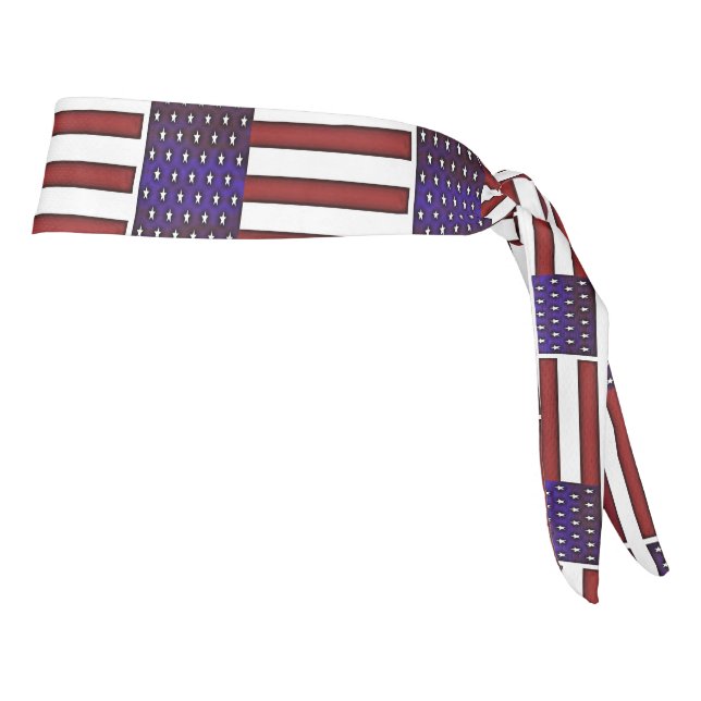 Modern Embossed American Flag Tie Headband (Rotate 90)