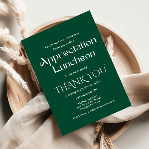 Modern emerald  appreciation party grateful party 