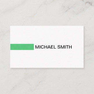 Modern Emerald Elegant Professional Plain White Business Card
