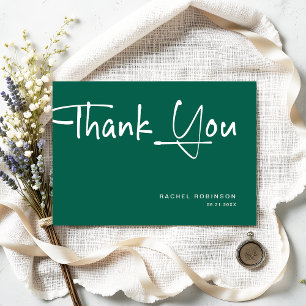 Modern Emerald Green adult Birthday Party Custom Thank You Card
