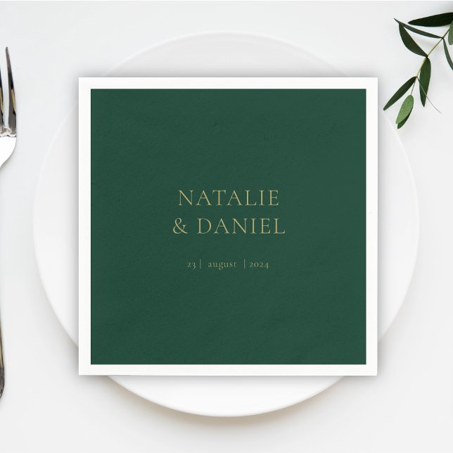 Modern Emerald Green and Gold Chic Wedding Napkins (Creator Uploaded)