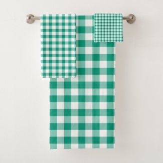 Modern Emerald Green Checked Gingham Pattern