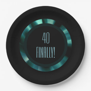 Modern Emerald Green Floral – Black Accents Paper Plates