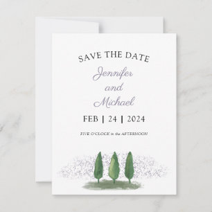Modern Emerald Green Forest Nature Wedding Save The Date