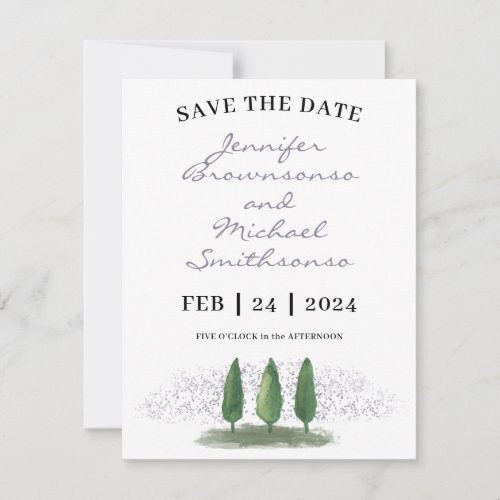 Modern Emerald Green Forest Nature Wedding Save The Date