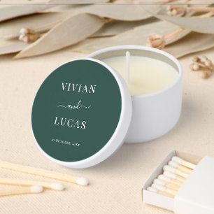 Modern Emerald Green Formal Minimal Wedding Mini Candle Favors