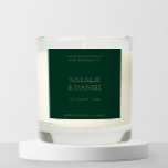 Modern Emerald Green & Gold Couple Wedding Gift Scented Candle<br><div class="desc">This modern emerald green and gold typography couple wedding gift candle is chic. It's a perfect gift for newlyweds.</div>