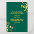 Modern Emerald Green Gold Sprawling Leaves Wedding Foil Holiday Card ...