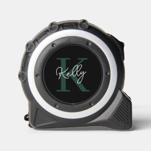 Modern Emerald Green Monogram Script Tape Measure