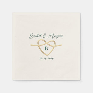 Modern Emerald Green Monogram Wedding Napkins