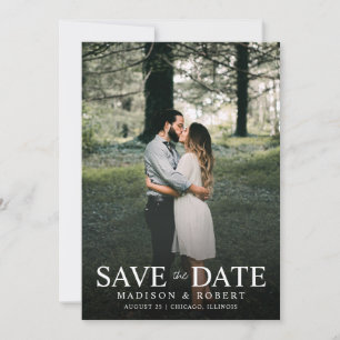 Modern Emerald Green Photo Wedding Save The Date