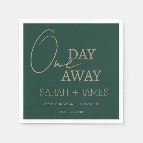  Modern Emerald Green Rehearsal Dinner Wedding Napkins