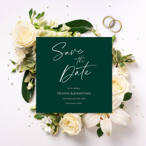 Modern Emerald Green Save The Date