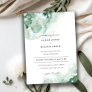 Modern Emerald Green Silver Agate Wedding Invite