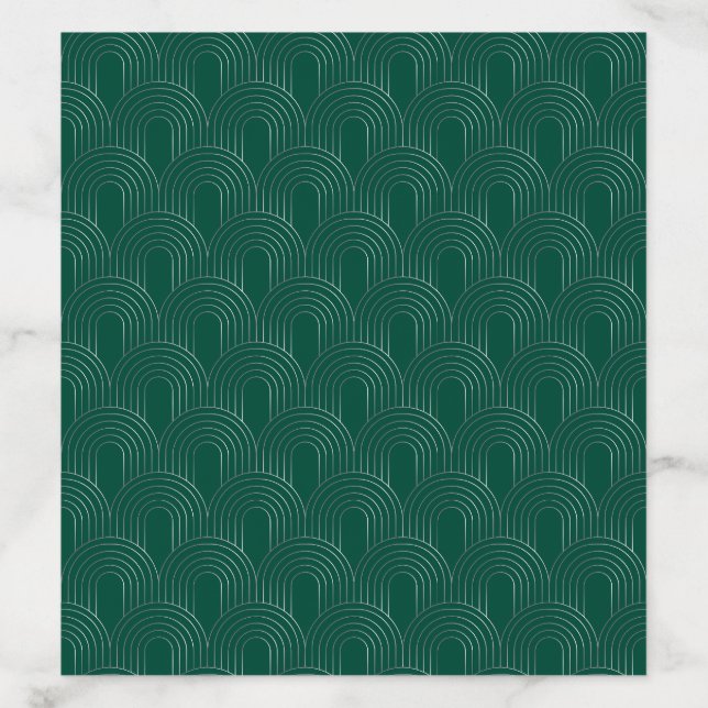 Modern Emerald Green & Silver Arch Envelope Liner (Design)