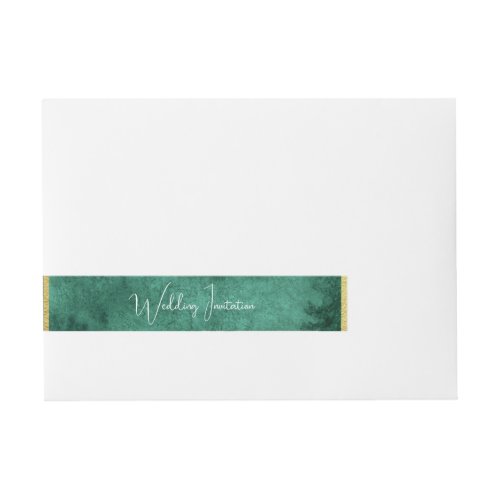 Modern Emerald Green Watercolor Wash Wedding  Wrap Around Address Label