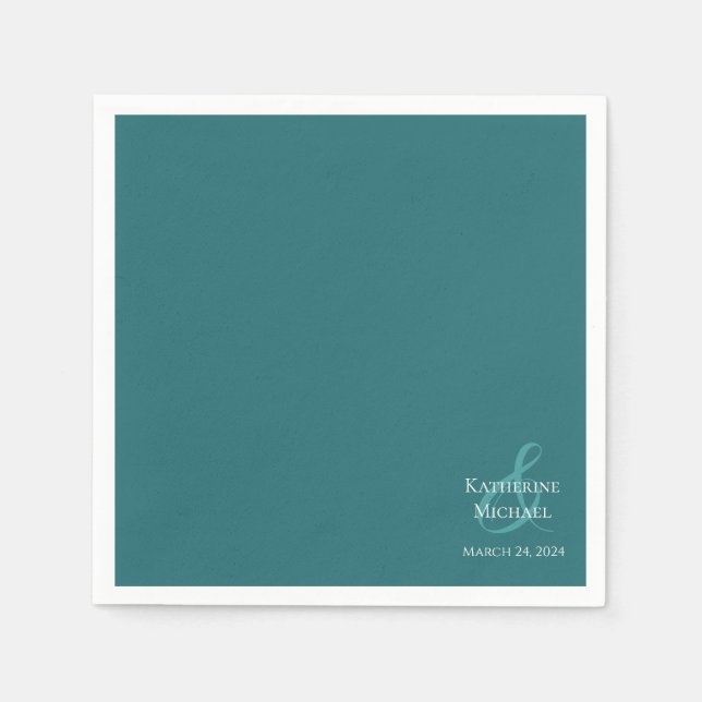 Modern Emerald Green-Wedding- Napkins (Front)