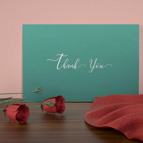 Modern Emerald Green Wedding  Thank You Card