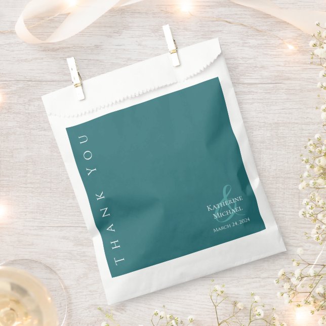 Modern Emerald Green-Wedding Thank you-  Favor Bag (Clipped)