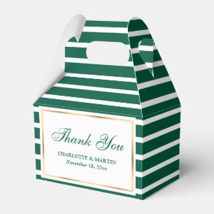 Modern Emerald Green Wedding Thank You Favor Boxes