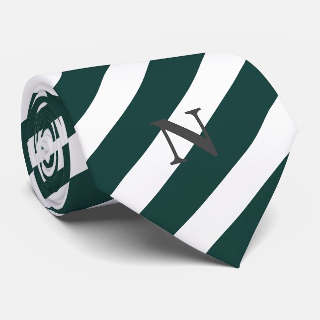 modern emerald green white  neck tie (Rolled)