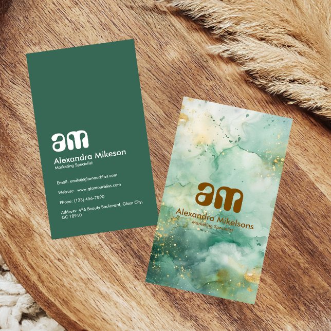 Modern Emerald Marble Business Card (Creator Uploaded)
