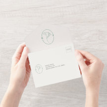 Modern Emerald Monogram Script Wedding