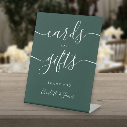 Modern Emerald Signature Script Cards And Gifts Pedestal Sign
