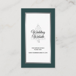 Modern Emerald Winter Wedding Website Enclosure Card
