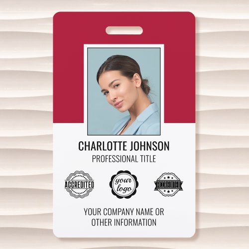 Modern Employee Business ID Security Red Badge