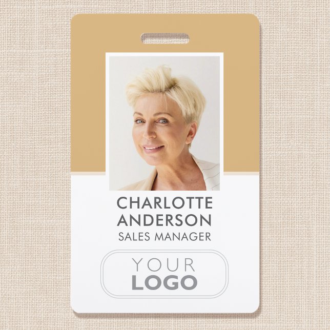 Modern Employee ID Name Company Logo Gold Badge (Creator Uploaded)
