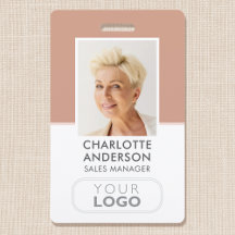Modern Employee ID Name Company Logo Terracotta