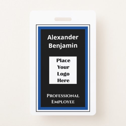 Modern Employee Name Logo Bar Code ID Badge