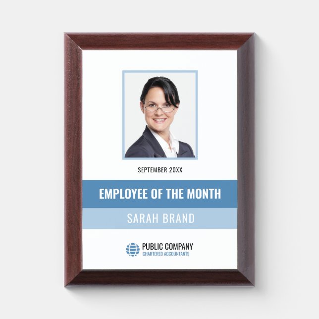 Modern Employee of the Month Award Plaque (Vertical)