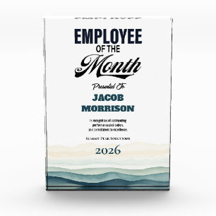 Modern Employee of the Month Custom Recognition Acrylic Award