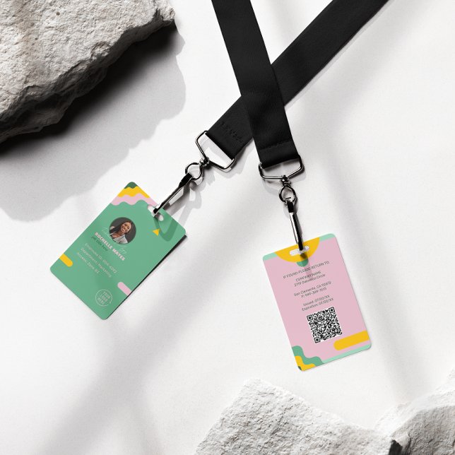 Modern Employee Photo ID Company Security QR Badge (Creator Uploaded)